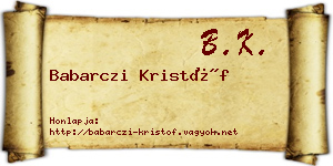 Babarczi Kristóf névjegykártya
