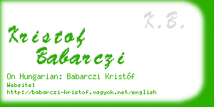 kristof babarczi business card